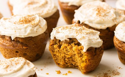 Muffins à la courge et mousse au chocolat blanc