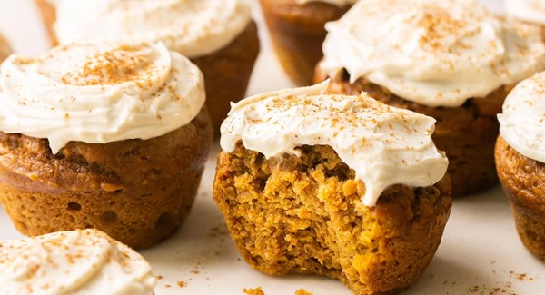 Muffins à la courge et mousse au chocolat blanc